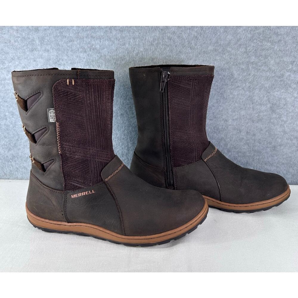 Merrell Women's 6 Ashland Vee Mid Waterproof Seal Brown Boot Select Dry Outdoor